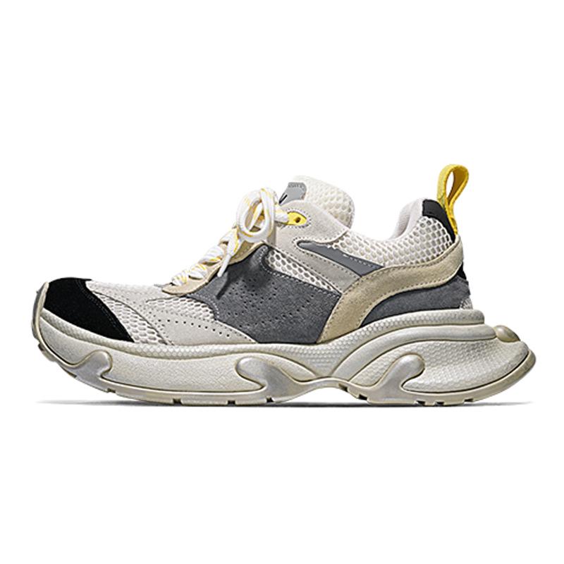 opp france Grey white Cool and breathable versatile unisex dad shoes with thick soles niche casual shoes