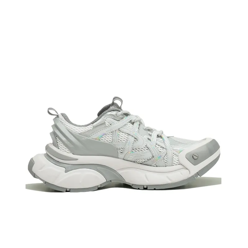 Opp France Grey White Thick-soled Breathable Sports Shoes For Men And Women