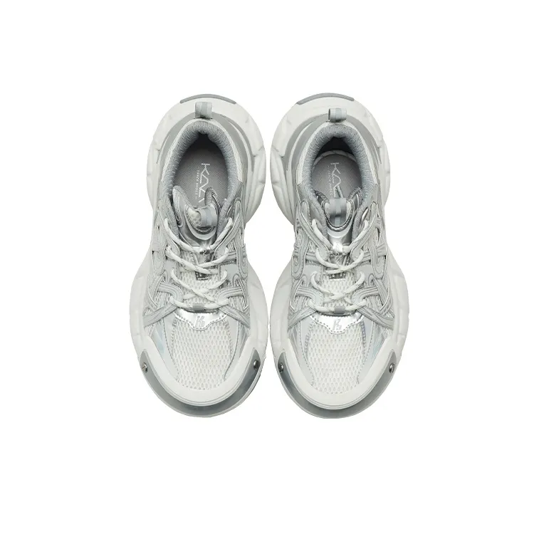 Opp France Grey White Thick-soled Breathable Sports Shoes For Men And Women