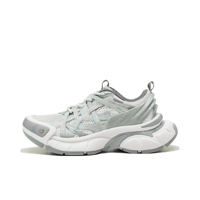 opp france grey white thick-soled breathable sports shoes for men and women