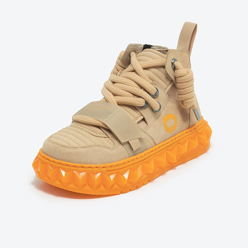 Opp France High-top Thick-soled Man’s Casual Shoes Khaki