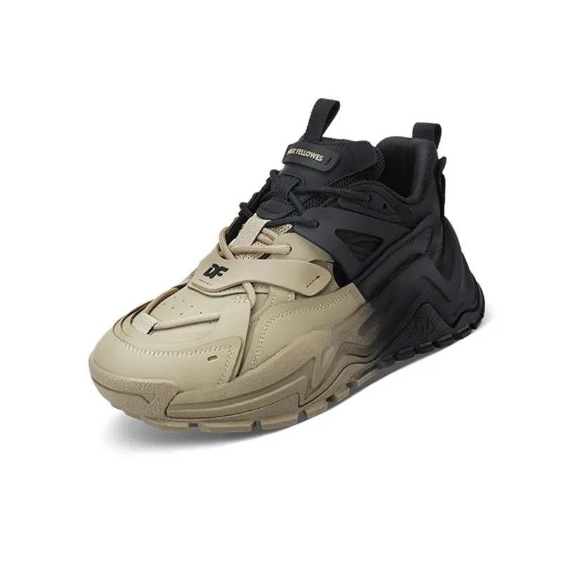 Opp France Khaki Black Thick Sole Height Increasing Retro Sports And Casual Shoes For Men And Women