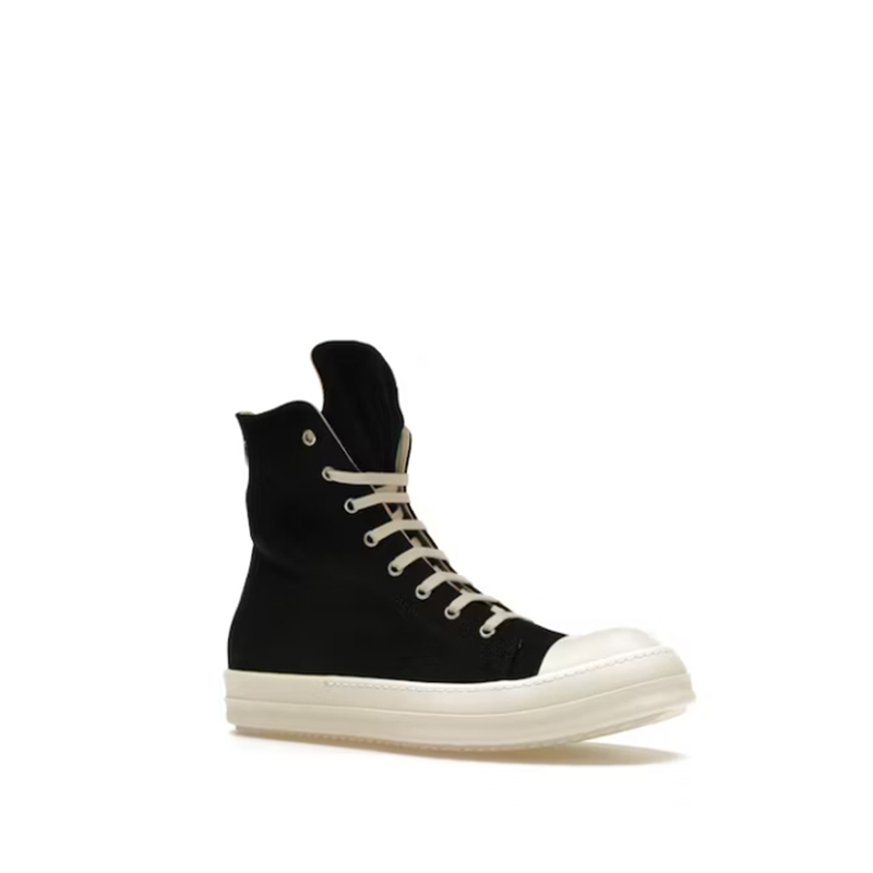 Opp France Lace-up Simple Canvas Black Retro Unisex High-top Casual Shoes Ankle Boots