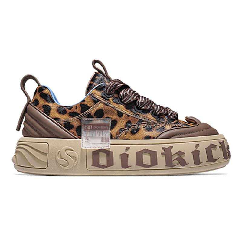 Opp France Leopard Print Thick-soled Casual Shoes Versatile Height-enhancing Sneakers For Men And Women