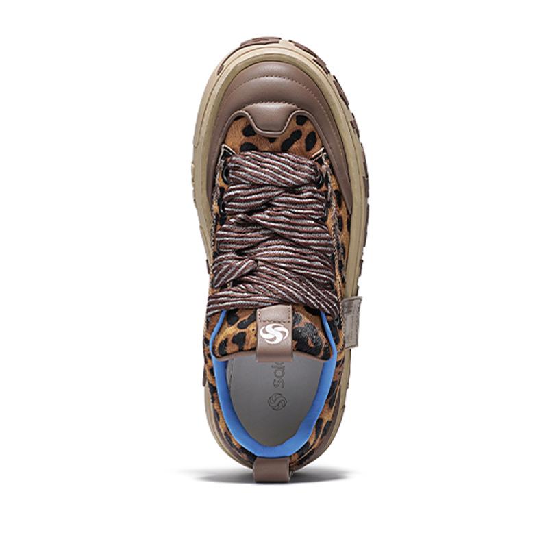 Opp France Leopard Print Thick-soled Casual Shoes Versatile Height-enhancing Sneakers For Men And Women