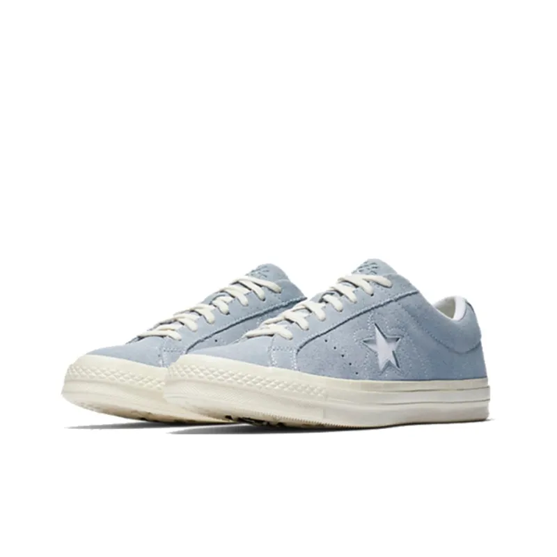 Opp France Light Blue Suede Lace-up Star Personality Unisex Casual Shoes