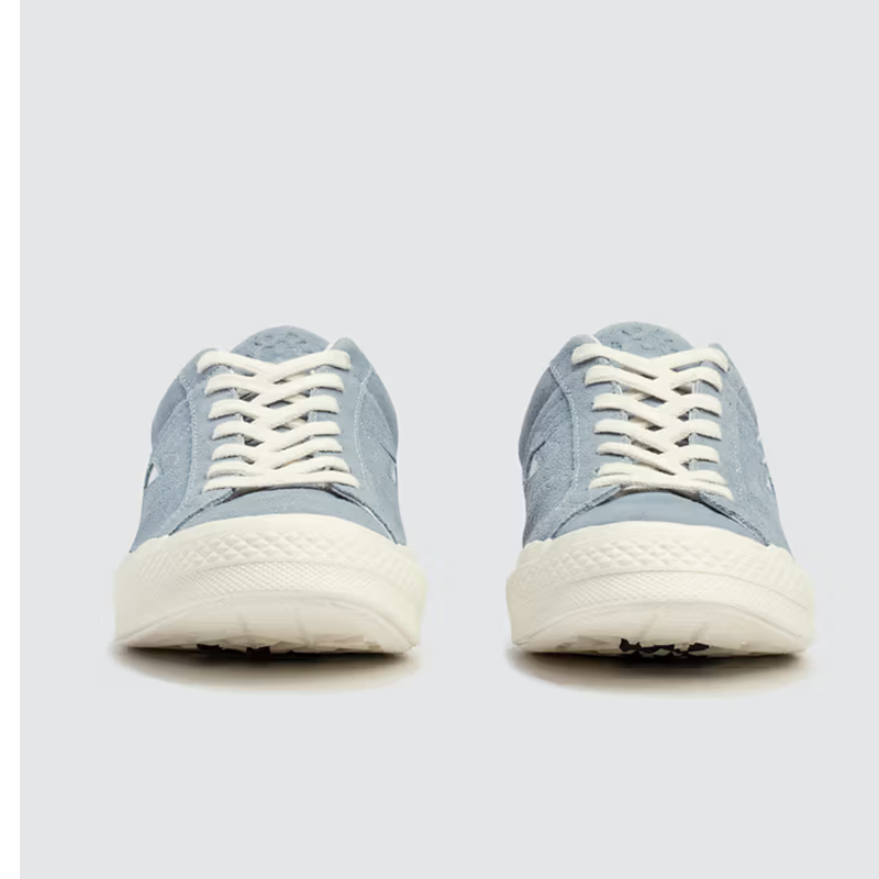 Opp France Light Blue Suede Lace-up Star Personality Unisex Casual Shoes