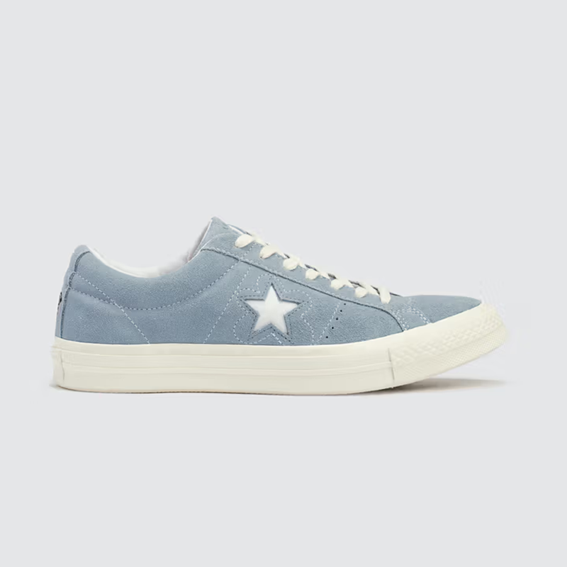 Opp France Light Blue Suede Lace-up Star Personality Unisex Casual Shoes