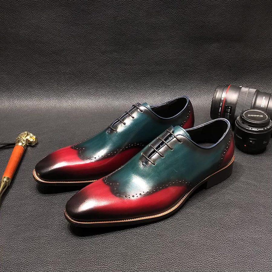 Opp France Light Luxury Brogue Color Matching Oxfords