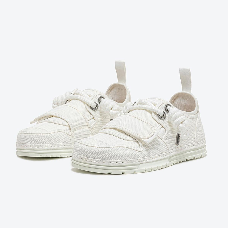 Opp France Men Pure Color Breathable Mesh Fashion Sneakers White