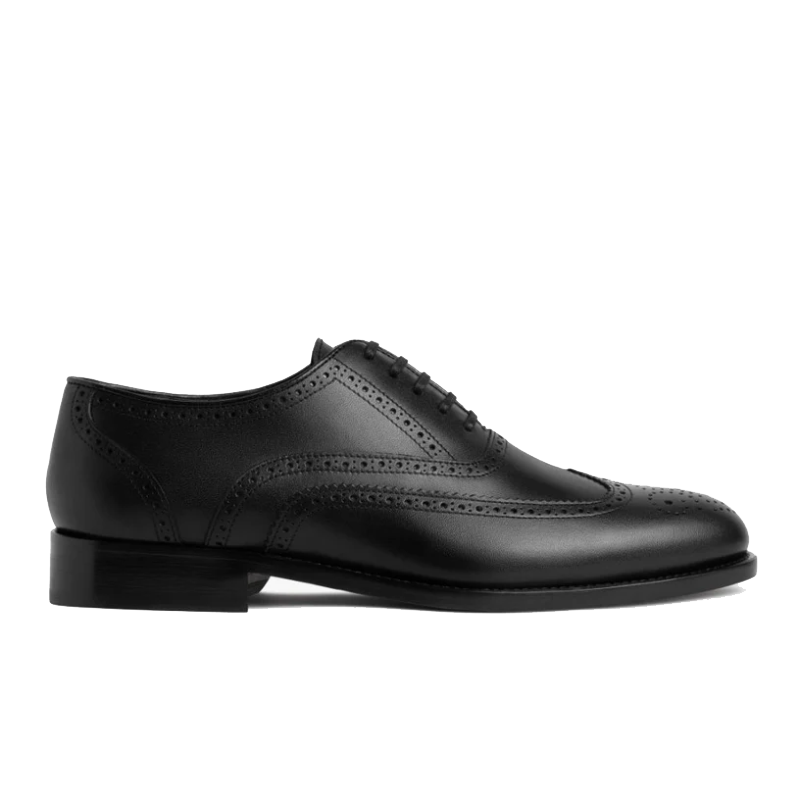 opp france Men’s Brogue Carved Fashion Lace-Up Leather Shoes Black