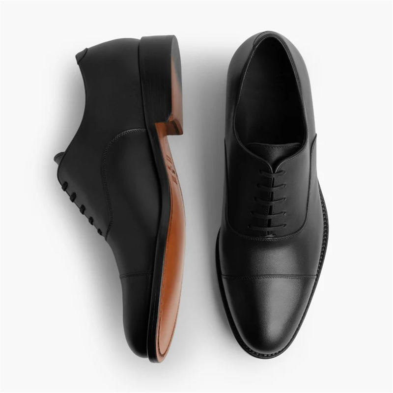 Opp France Men’s Business British Style Lace-up Leather Shoes Black