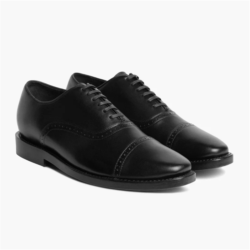 Opp France Men’s Fashion Carved Men’s Lace-up Business Leather Shoes Black