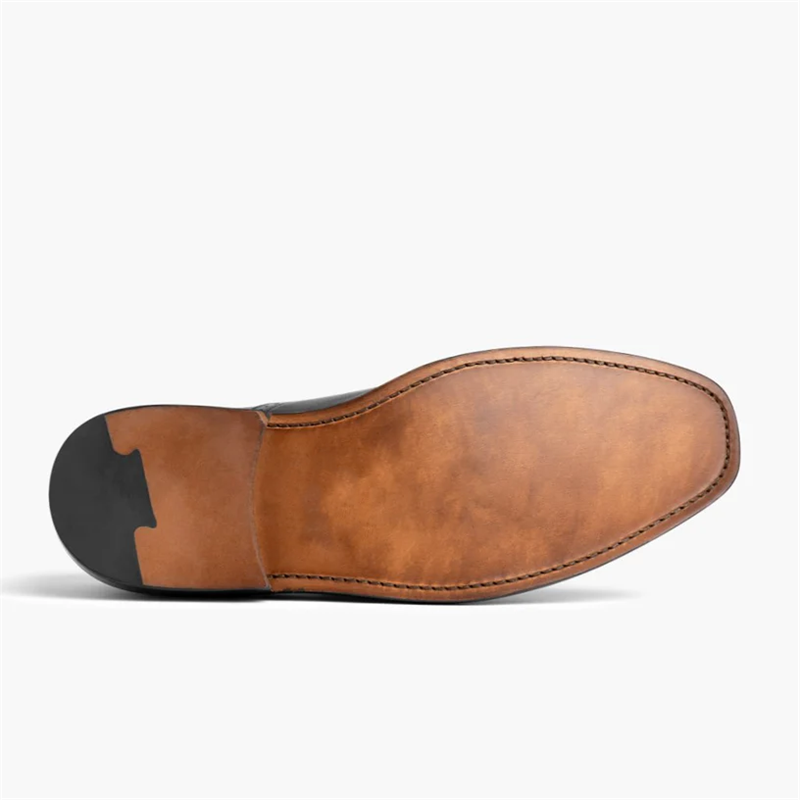 Opp France Men’s Fashion Carved Men’s Lace-up Business Leather Shoes Black