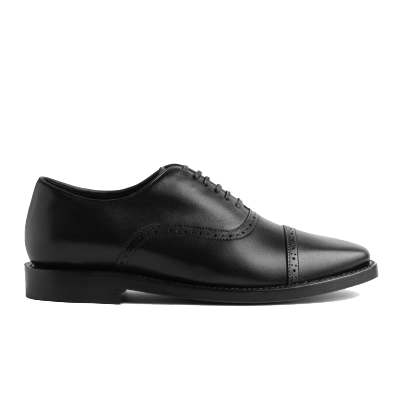 opp france Men’s Fashion Carved Men’s Lace-up Business Leather Shoes Black