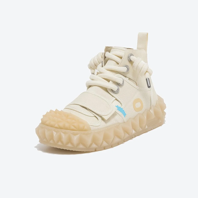 Opp France Men’s High-top Thick-soled Casual Shoes Beige