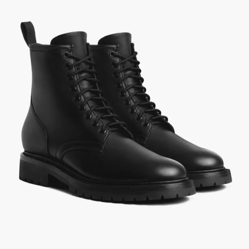 Opp France Men’s High Top Zipper Lace Up Martin Boots Black