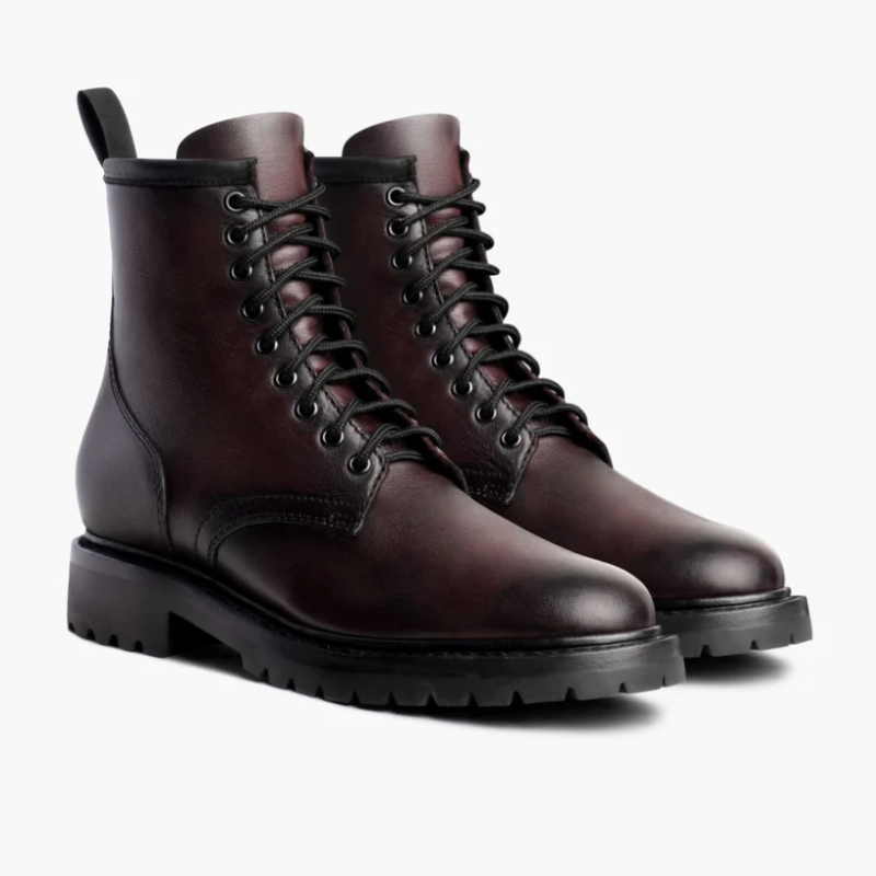 Opp France Men’s High Top Zipper Lace Up Martin Boots Black Cherry