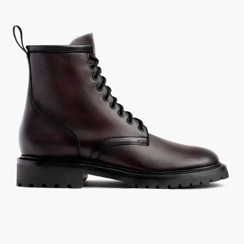 opp france Men’s High Top Zipper Lace up Martin Boots Black Cherry