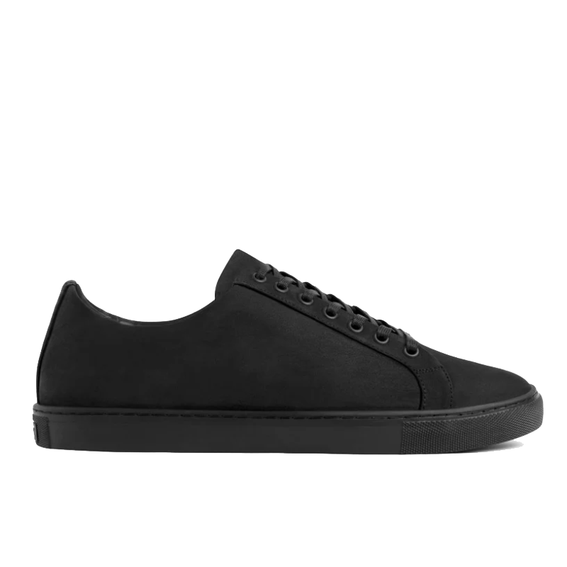 opp france Men’s Lace-up Simple Solid Color Soft Leather Casual Shoes Black Matte