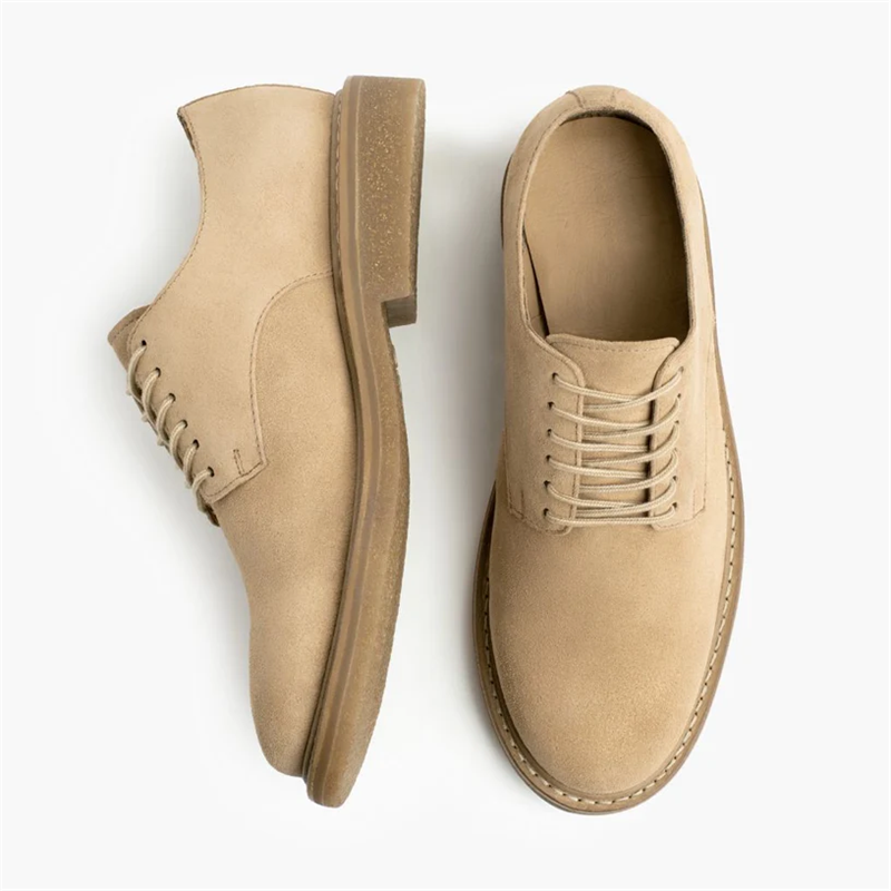 Opp France Men’s Lace-up Thick-soled Shock-absorbing Low-top Casual Shoes Dune