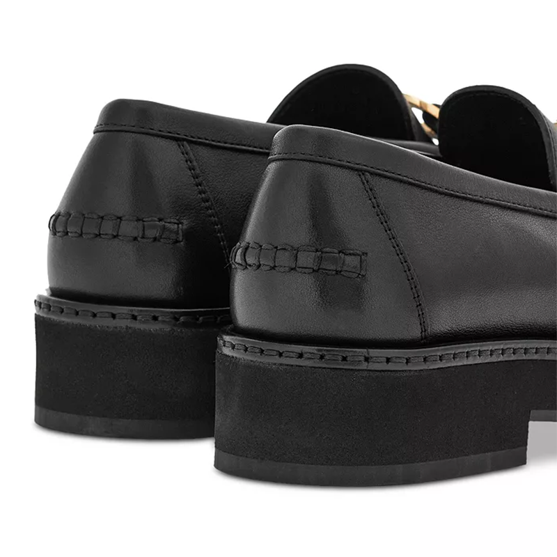 Opp France Men’s Leather Shoes For All Seasons Black Low-Top