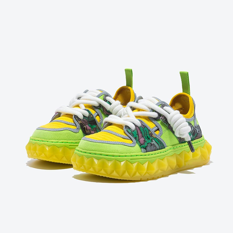 Opp France Men’s Low-top Casual Shoes Thick-soled Non-slip Light Green