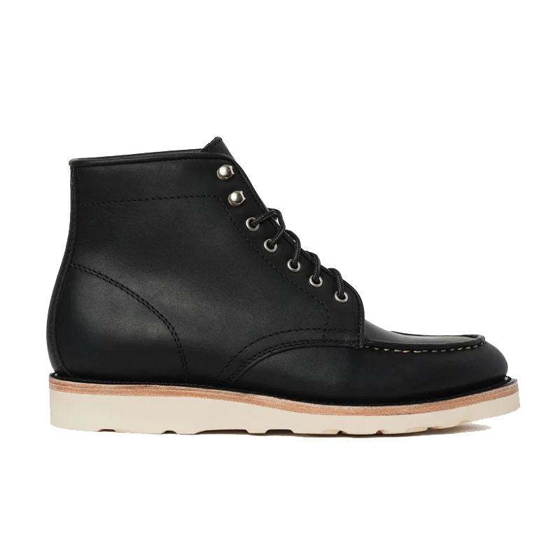 opp france Men’s Retro Solid Color Simple Boots Black Matte