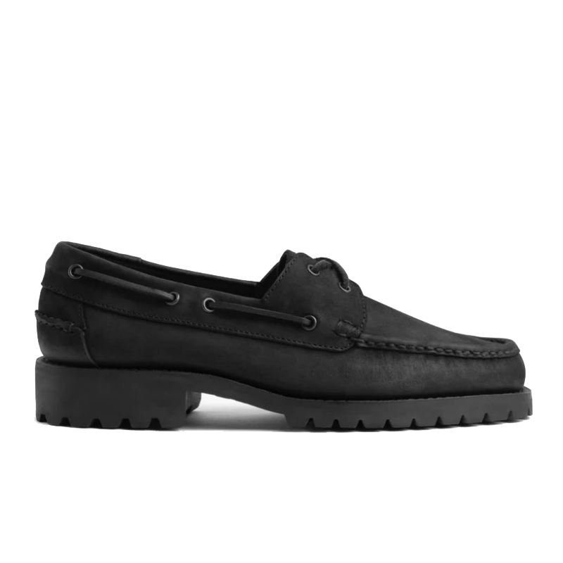 opp france Men’s Retro Thick Sole Personality Casual Shoes Loafers Black Matte