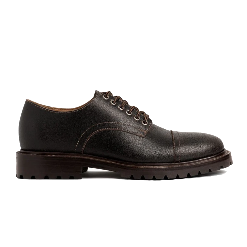 opp france Men’s Retro Thick-soled Lace-up Leather Casual Shoes Cacao