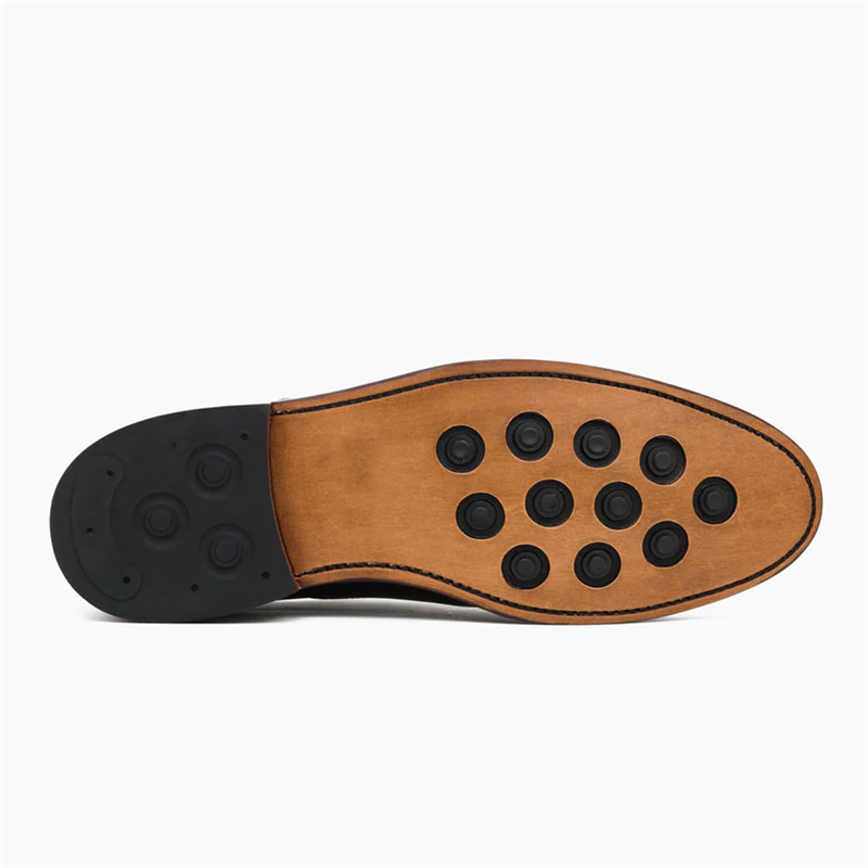 Opp France Men’s Soft Solid Color British Style Elastic Boots Black