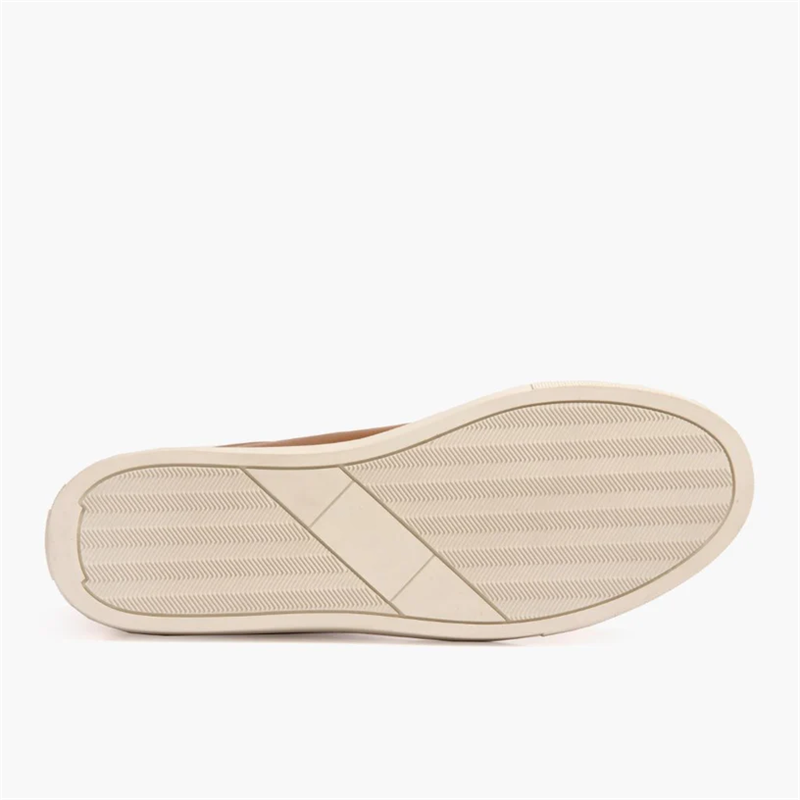 Opp France Men’s Solid Color Lace-up Soft Leather Simple Casual Shoes Toffee