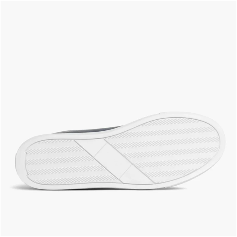 Opp France Men’s Solid Color Lace-up Soft Leather Simple Casual Shoes Deep Blue