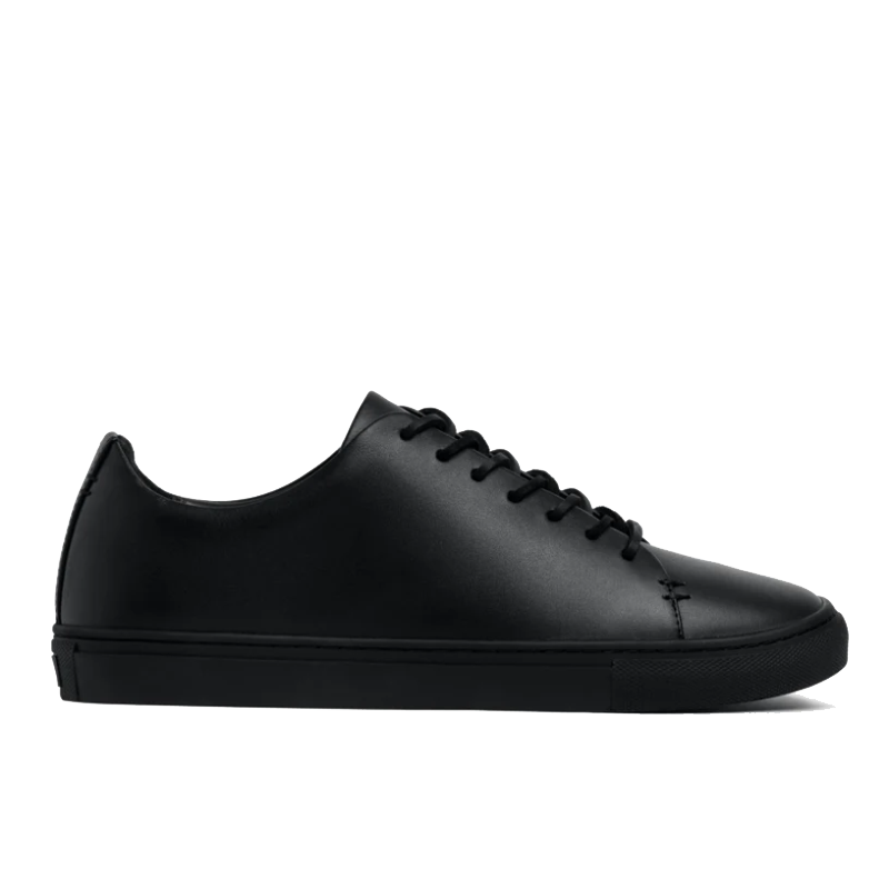 opp france Men’s Solid Color Lace-up Soft Leather Simple Casual Shoes Black Vachetta