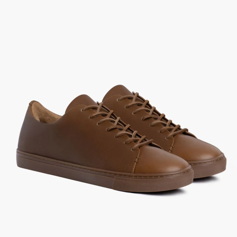 Opp France Men’s Solid Color Lace-up Soft Leather Simple Casual Shoes Hickory Vachetta
