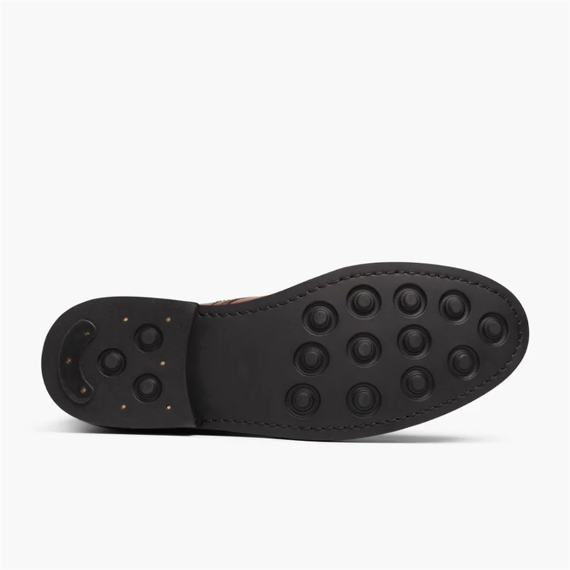 Opp France Men’s Strong Elastic Leather Retro Lace-up Martin Boots Brandy