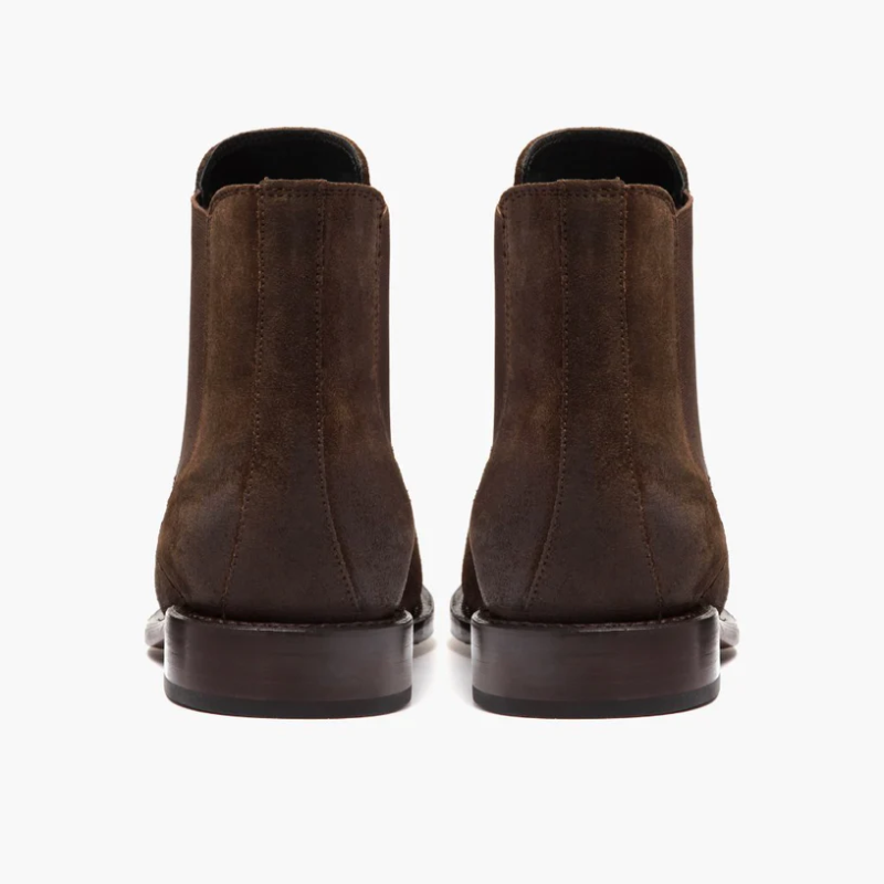 Opp France Men’s Strong Elastic Leather Retro Lace-up Martin Boots Dark Brown