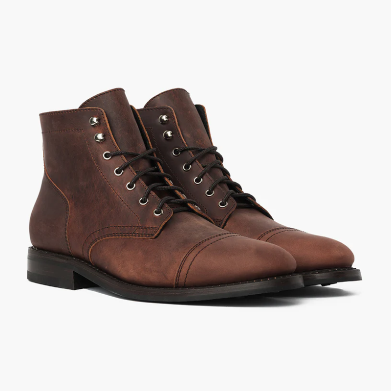 Opp France Men’s Strong Elastic Leather Retro Lace-up Martin Boots Arizona Adobe