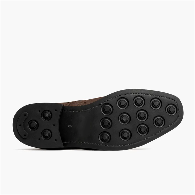 Opp France Men’s Suede Solid Color Lace-up Martin Boots Chocolate Suede