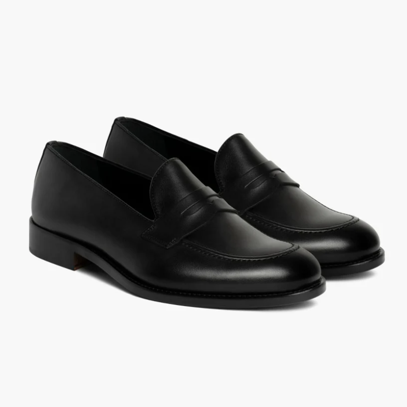 Opp France Men’s Thick-soled Casual Slip-on Simple Loafers Black