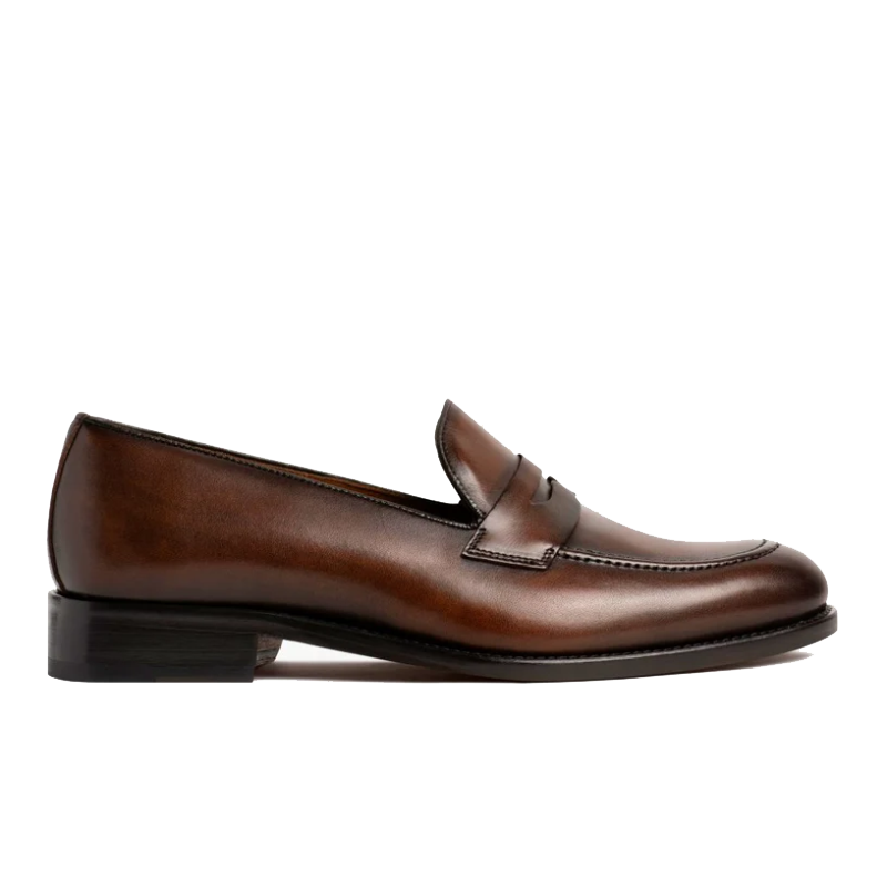 opp france Men’s Thick-soled Casual Slip-on Simple Loafers Rich Mahogany