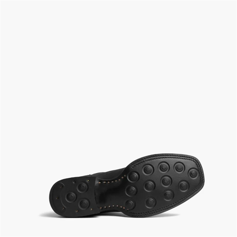 Opp France Men’s Thick-soled Trendy Embossed Fashion Boots Black Matte