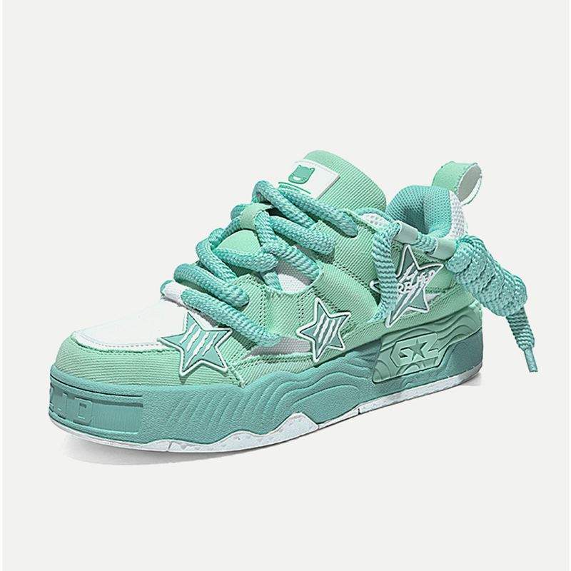 Opp France Mint Green Unisex Couple Casual Fashion Shoes Personalized Star Sneakers