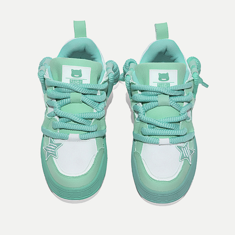 Opp France Mint Green Unisex Couple Casual Fashion Shoes Personalized Star Sneakers