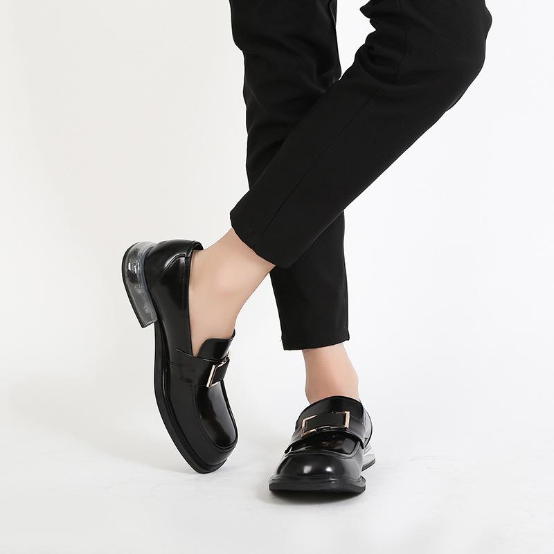 Opp France Air Cushion British Style Loafers Black