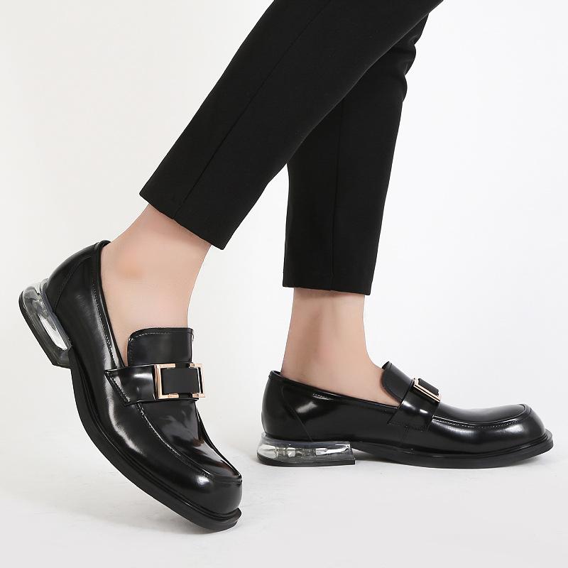 Opp France Air Cushion British Style Loafers Black