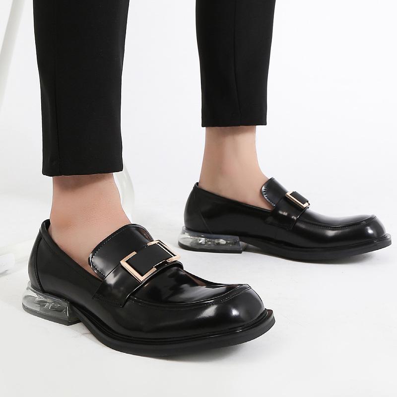 Opp France Air Cushion British Style Loafers Black