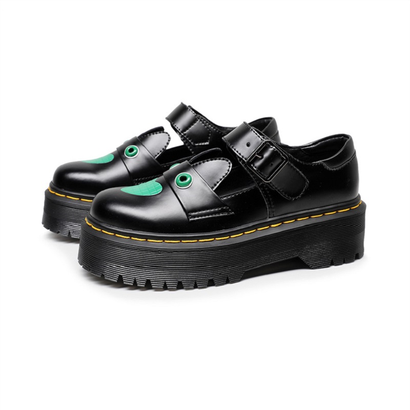 opp france Black Quad Leather Shoes