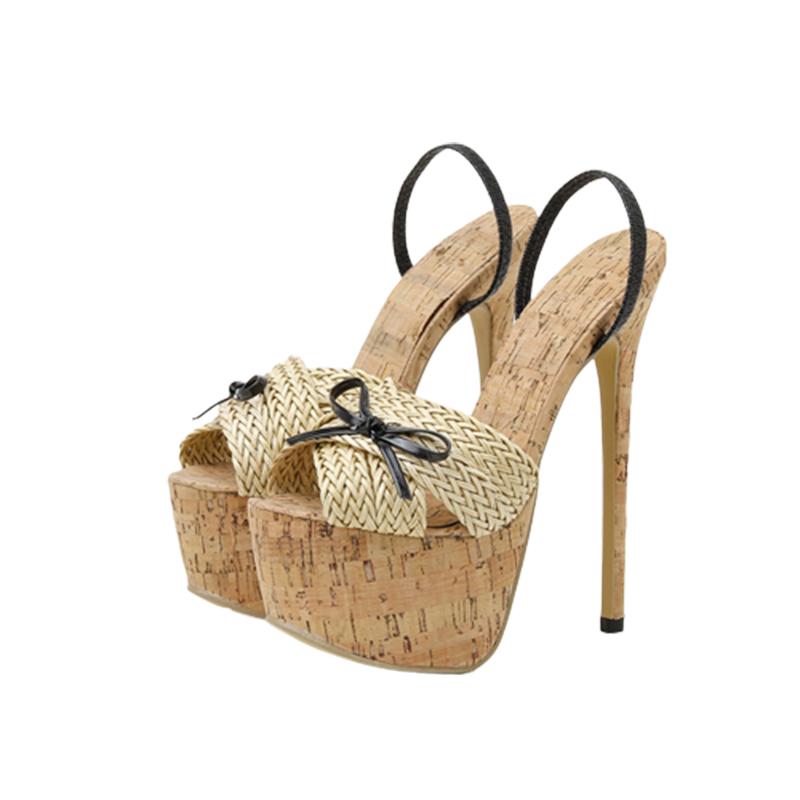 opp france Bow Webbing High-heel Sandals