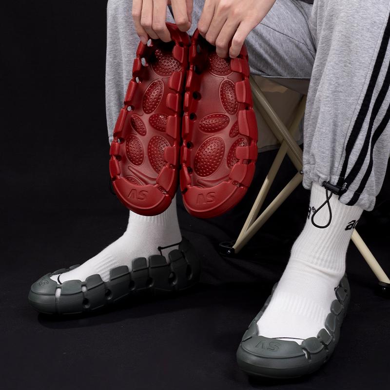 Opp France Breathable Without Vamp Slippers Red